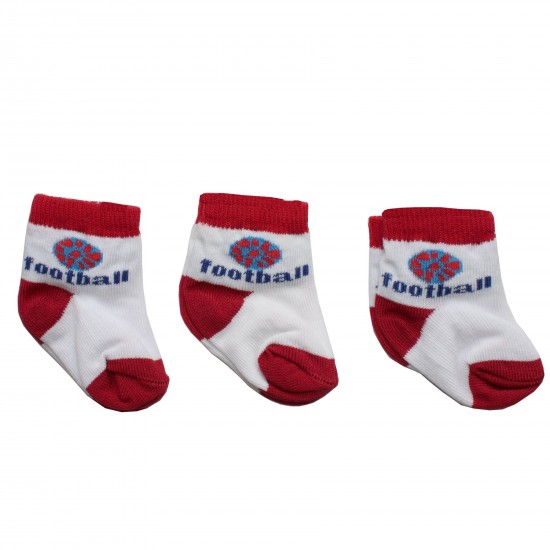 TS Football Written 3 Packs of Baby Socks